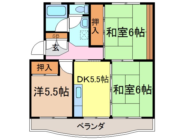 中里ハイツの間取り