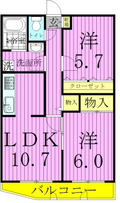 メゾンドボヌール梅島の間取り