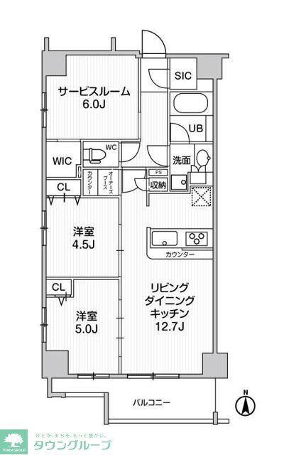 ｗｅａｖｅ　ｐｌａｃｅ　ＫＵＮＩＴＡＣＨＩIの間取り