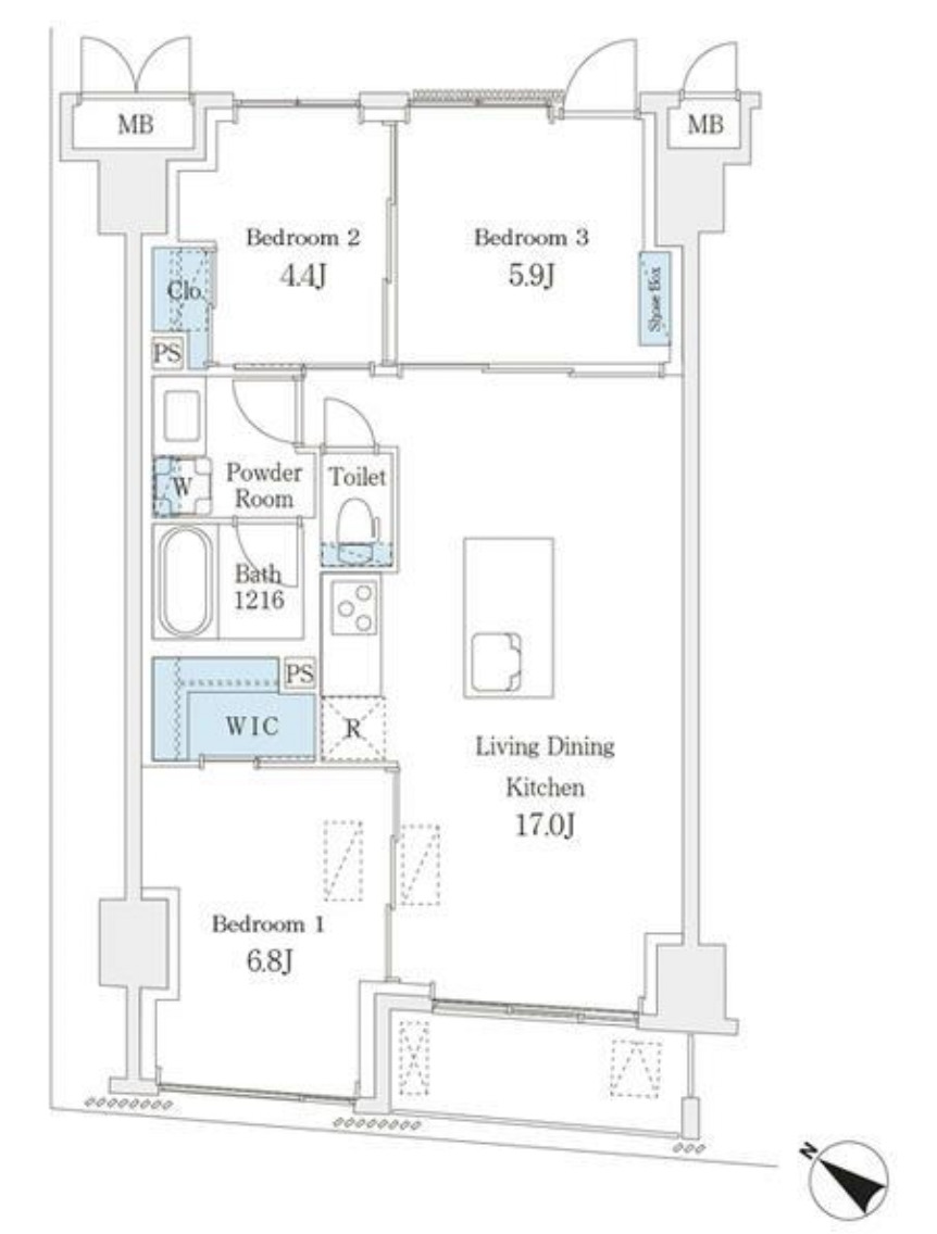 【横浜市西区平沼のマンションの間取り】