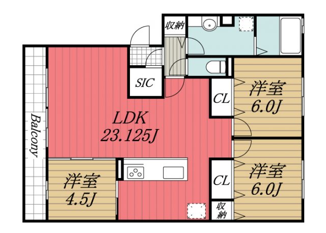 印西市西の原のアパートの間取り