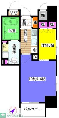 福岡市博多区綱場町のマンションの間取り