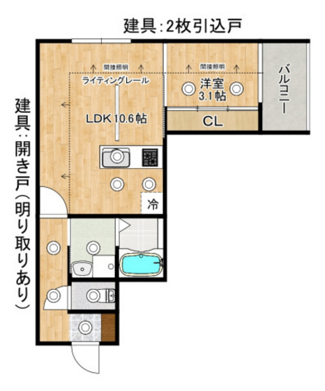 安芸郡府中町鹿籠のアパートの間取り