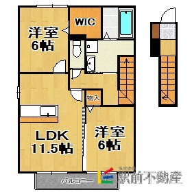 三養基郡基山町大字小倉のアパートの間取り