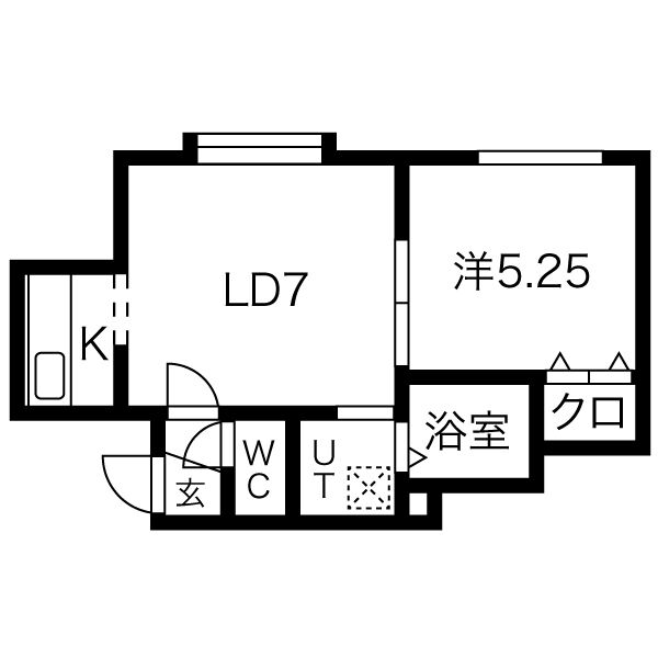 札幌市東区本町二条のアパートの間取り