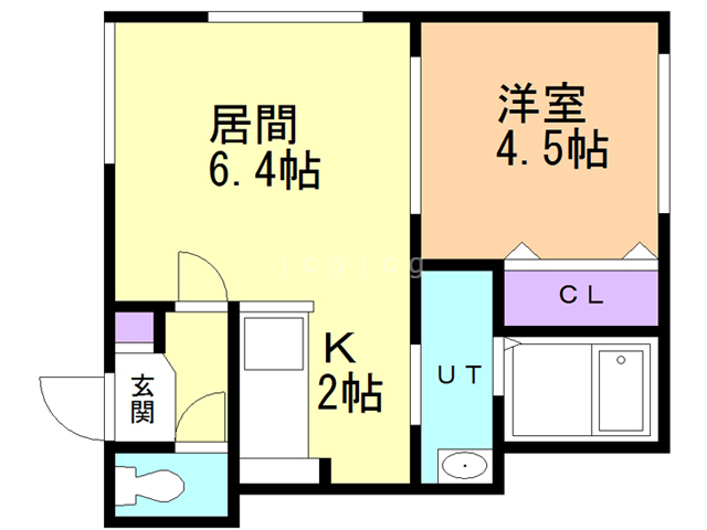 札幌市白石区菊水六条のアパートの間取り