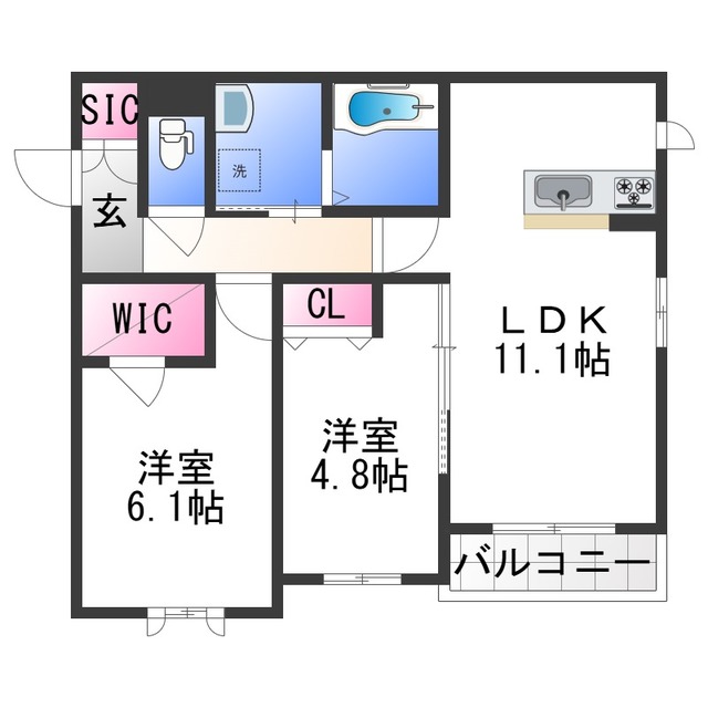 シャーメゾン幡川の間取り