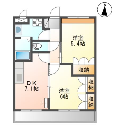 ＪＲ筑豊本線 直方駅 バス乗車時間：10分 最寄りバス停で下車 徒歩3分 2階建 築17年の間取り写真