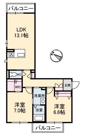 メゾンこころ　A棟の間取り