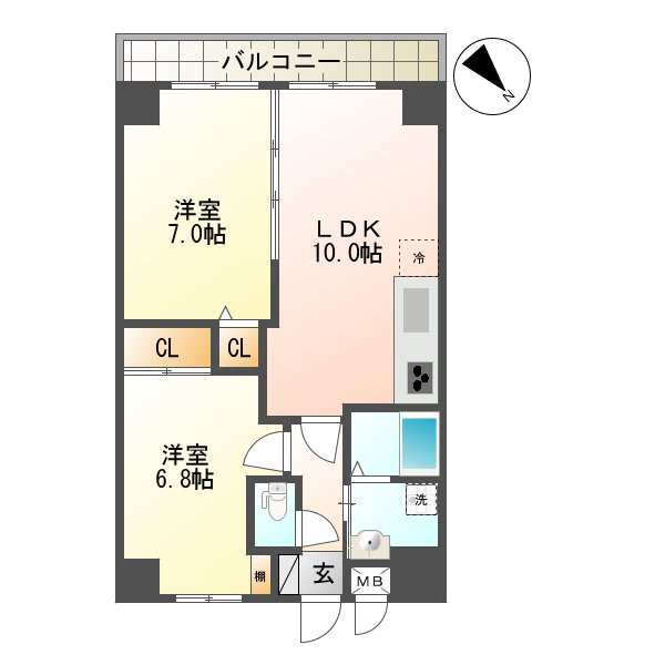 長崎市勝山町のマンションの間取り