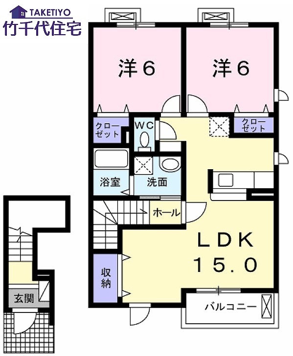 廿日市市塩屋のアパートの間取り