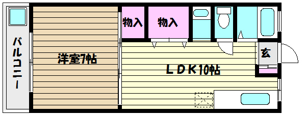 神戸市東灘区本庄町のマンションの間取り