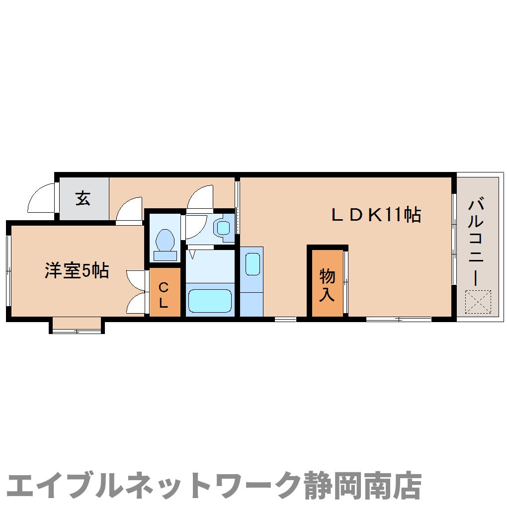 静岡市駿河区小鹿のマンションの間取り