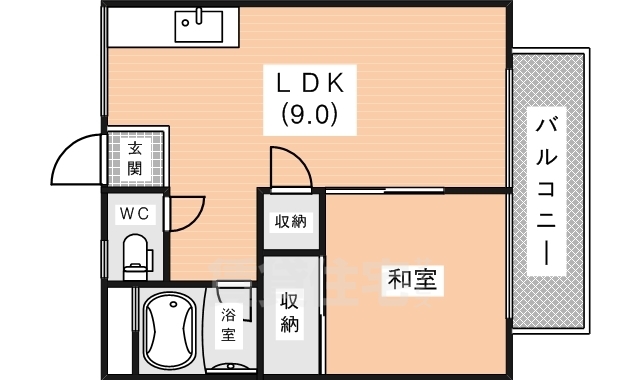 奈良市学園朝日元町のアパートの間取り