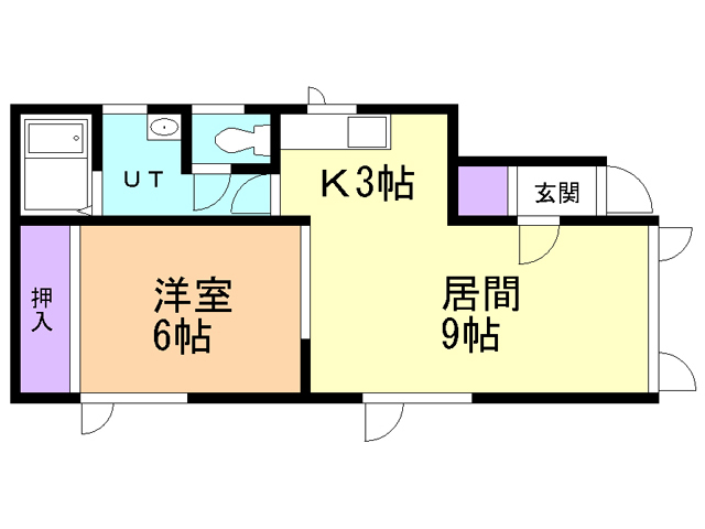 函館市大森町のアパートの間取り