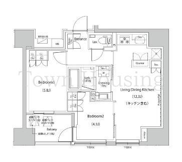 中央区日本橋久松町のマンションの間取り