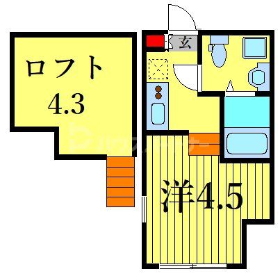 江戸川区北小岩のアパートの間取り