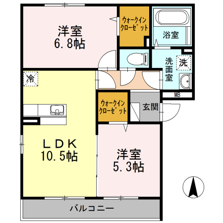 ベルシャイン厚木IIの間取り