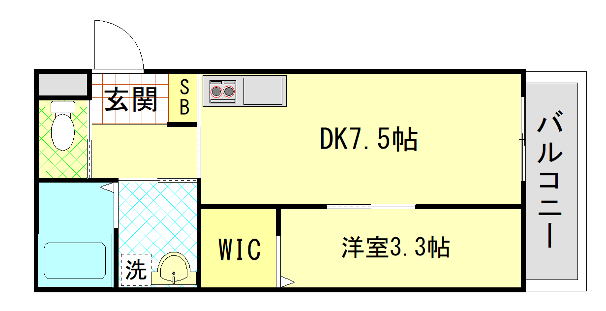 枚方市宮之阪のアパートの間取り