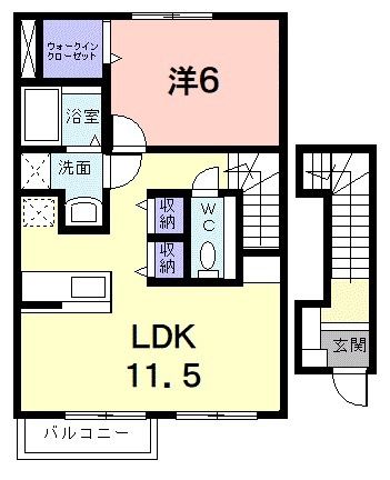 愛媛県松山市吉藤５（アパート）の賃貸物件の間取り