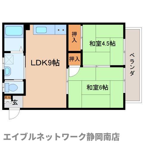 静岡市駿河区中島のマンションの間取り