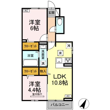 (仮)D-ROOM都留市古川渡IIの間取り