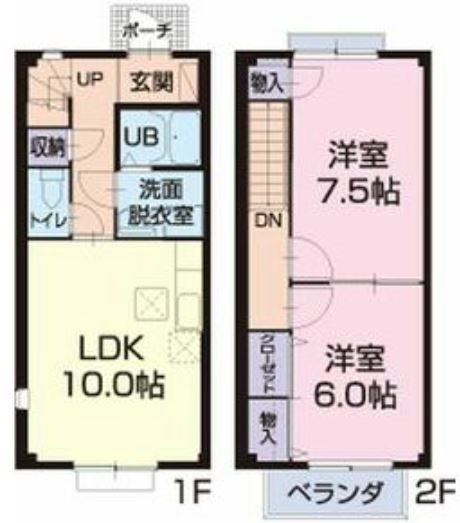 野洲市行畑のアパートの間取り