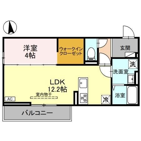 【金沢市高尾台のアパートの間取り】