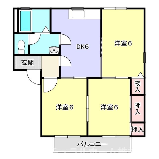 豊橋市牟呂外神町のアパートの間取り