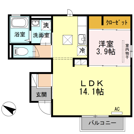 ウィット室積IVの間取り