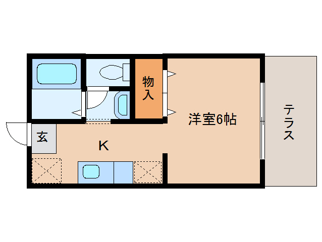 橿原市新口町のアパートの間取り