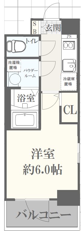 神戸市兵庫区松原通のマンションの間取り