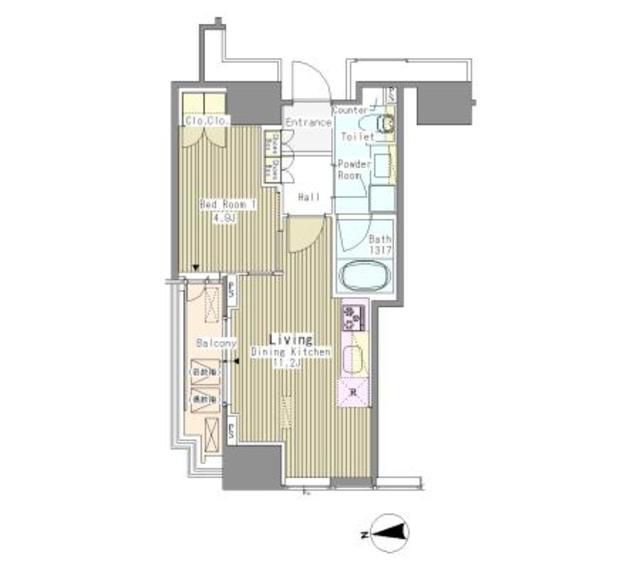 港区浜松町のマンションの間取り