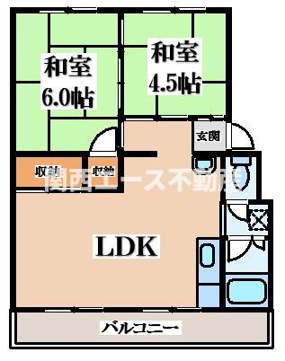 枚方市牧野北町のマンションの間取り