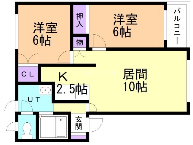 亀田郡七飯町大中山のアパートの間取り