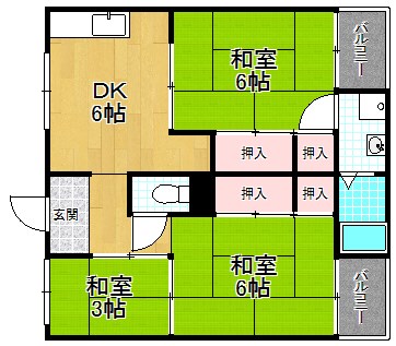 ビレッジハウス倉治の間取り