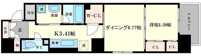 大阪市西区立売堀のマンションの間取り