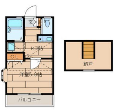 立川市柏町のアパートの間取り