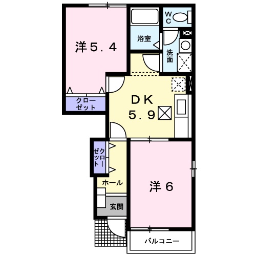 【長浜市分木町のアパートの間取り】