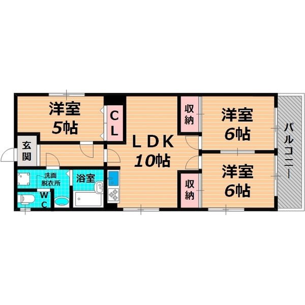 守口市豊秀町のマンションの間取り