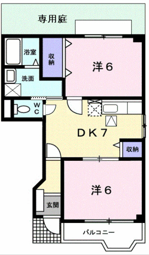 羽曳野市広瀬のアパートの間取り