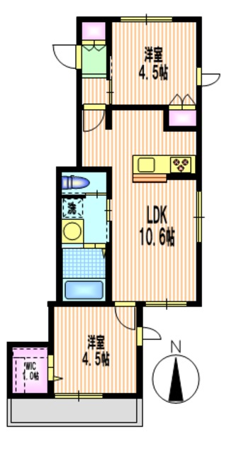 世田谷区桜新町のマンションの間取り