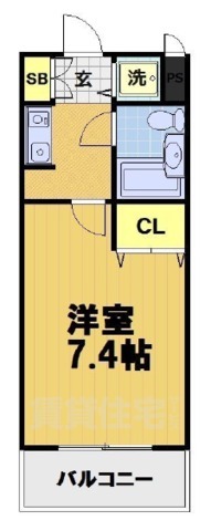 京都市右京区西院北矢掛町のマンションの間取り