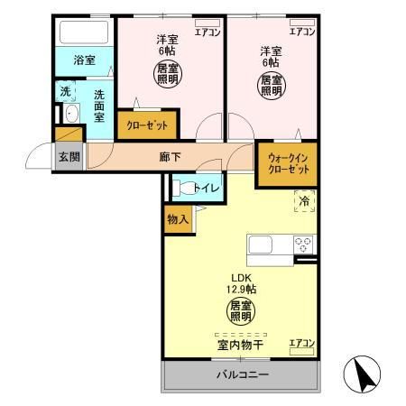 ハーモニックコート羽鳥野　Ｂの間取り