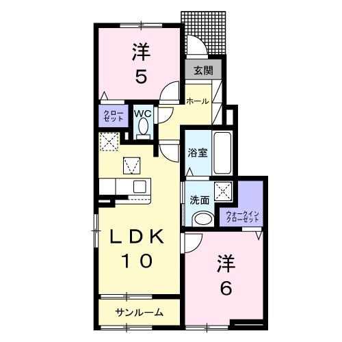 八代市井上町のアパートの間取り