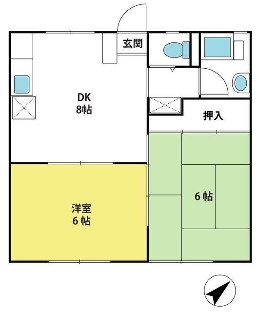 エメラルド紺屋Bの間取り