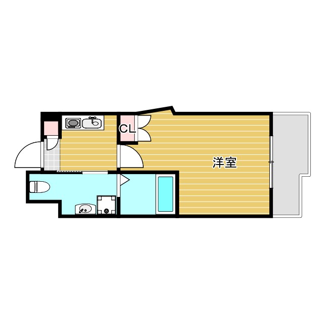 【豊中市東豊中町のマンションの間取り】