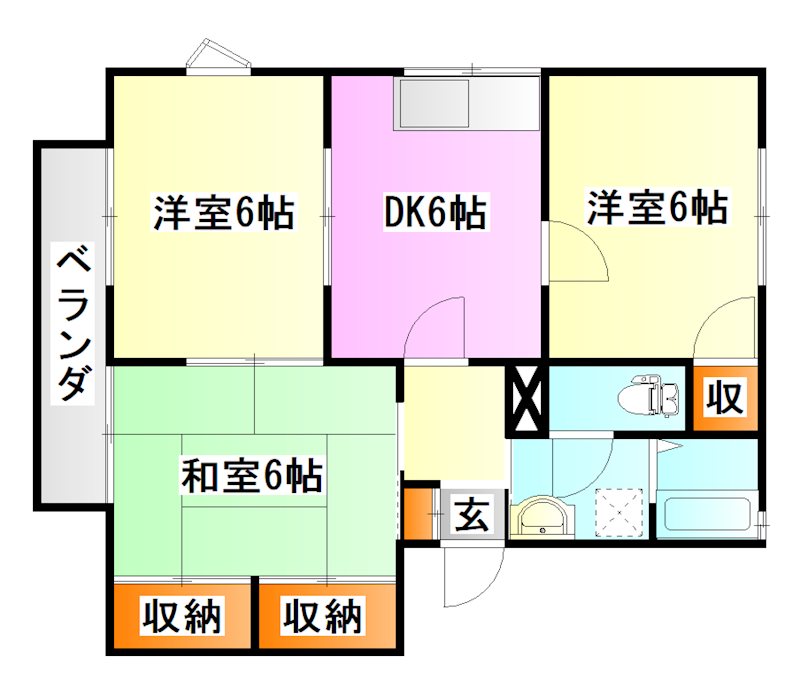 田川市大字弓削田のアパートの間取り