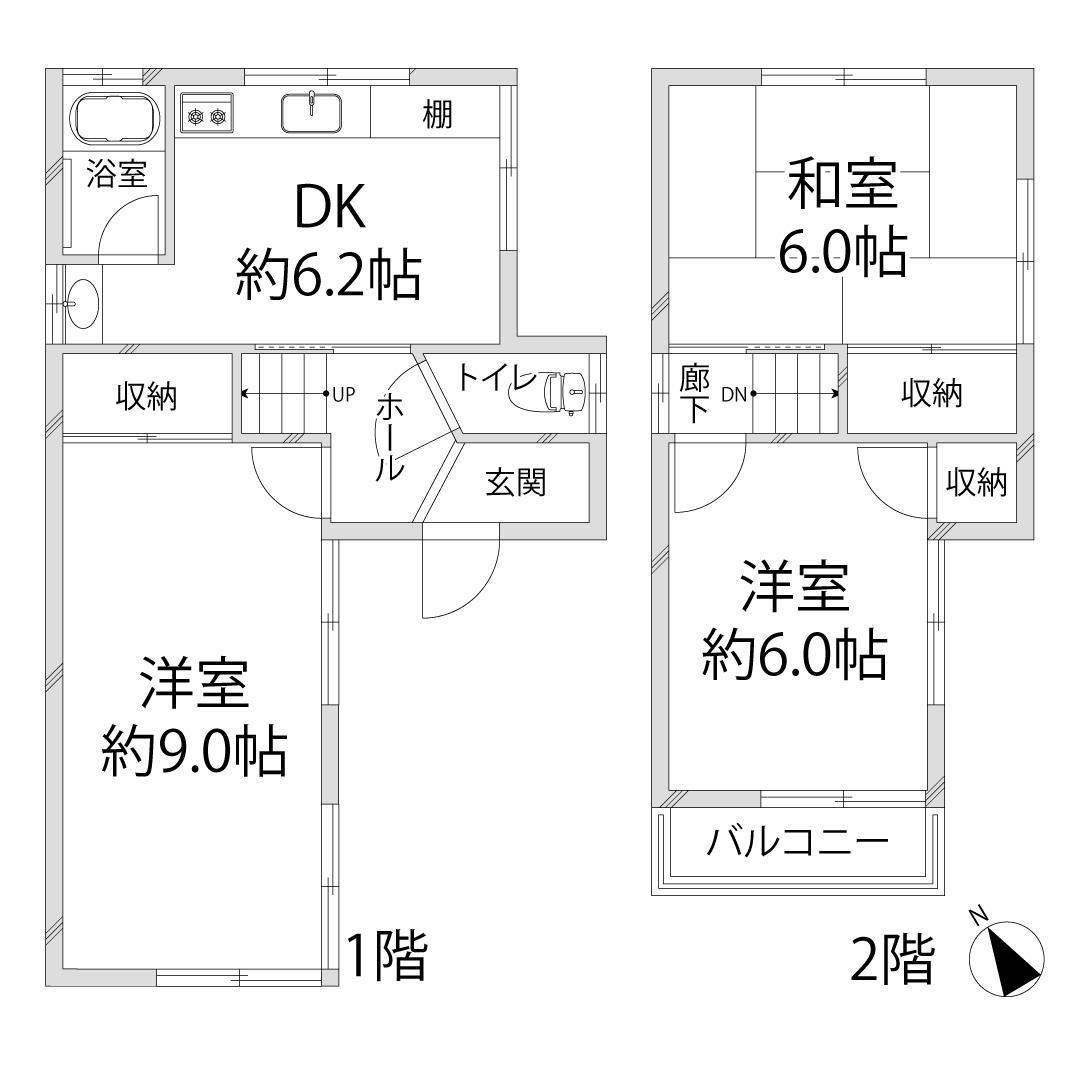 田寺4丁目戸建の間取り写真