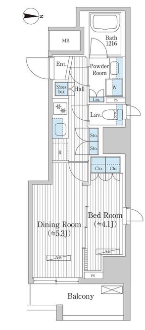 中央区湊のマンションの間取り